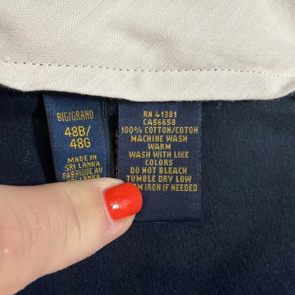 Polo Ralph Lauren Mens 48B Navy Blue‎ Flat Front Chino Shorts Golf Casual 10